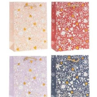 Opakowanie Torebka prezentowa 26x32x10cm Kwiaty MIX