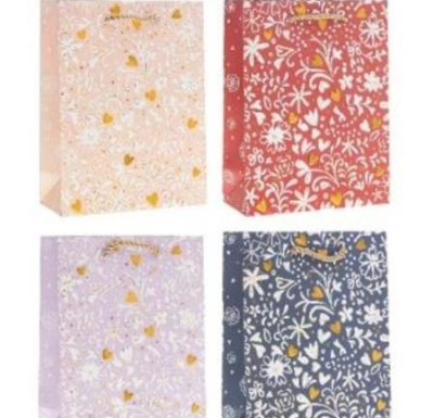 Opakowanie Torebka prezentowa 31x40x12cm Kwiaty MIX