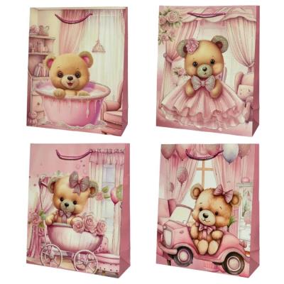 Opakowanie Torebka prezentowa dziecięca M Miś dziewczynka mix