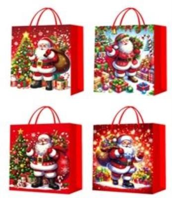 Opakowanie Torebka prezentowa L Boże Narodzenie brokat mix