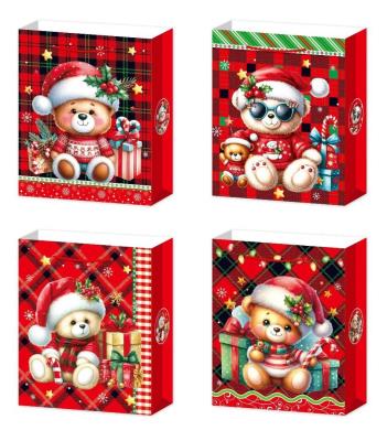 Opakowanie Torebka prezentowa M Boże Narodzenie brokat 3D mix