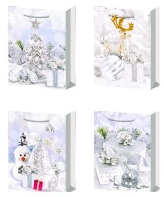 Opakowanie Torebka prezentowa M Boże Narodzenie brokat mix