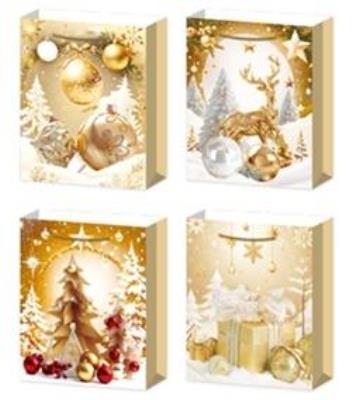 Opakowanie Torebka prezentowa M Boże Narodzenie brokat mix