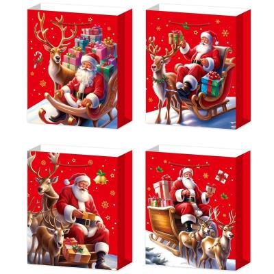 Opakowanie Torebka prezentowa M Boże Narodzenie szerokie dno