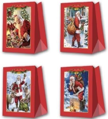 Opakowanie Torebka prezentowa M Boże Narodzenie szerokie dno