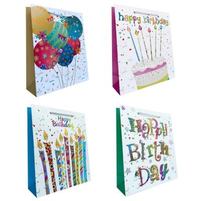 Opakowanie Torebka prezentowa urodzinowa L metaliza mix