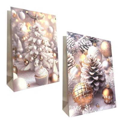 Opakowanie Torebka prezentowa XL Boże Narodzenie szerokie dno