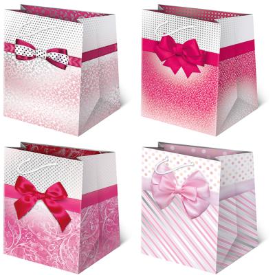 Opakowanie Torebki ozdobne T16-1 Kokardy różowe 10 sztuk