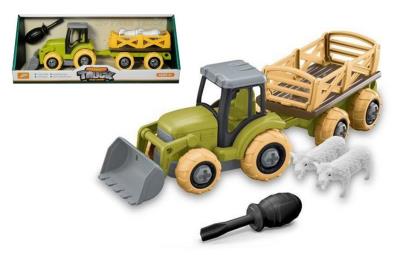 Traktor rolniczy z przyczepą i figurkami zwierząt. Wydawca: SWEDE. SmakLiter.pl Opakowanie Traktor rolniczy z przyczepą i figurkami zwierząt