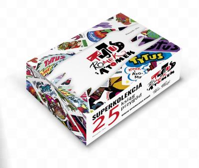 Okładka książki Tytus, Romek i A'Tomek (kolekcja 25 ksiąg). Boks kolorowy