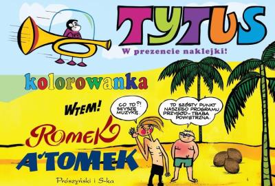 Tytus, Romek i A'Tomek. Kolorowanka 5. Autor: Henryk Jerzy Chmielewski. SmakLiter.pl Okładka książki Tytus, Romek i A'Tomek. Kolorowanka 5