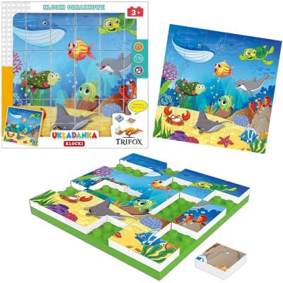 Opakowanie Układanka klocki zwierzęta morskie 36el