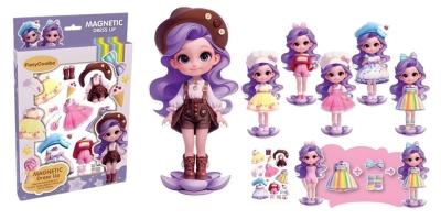 Opakowanie Układanka magnetyczna fioletowa zabawa w ubieranie