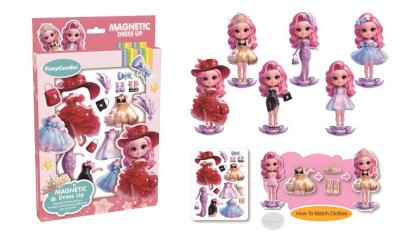 Opakowanie Układanka magnetyczna różowa zabawa w ubieranie