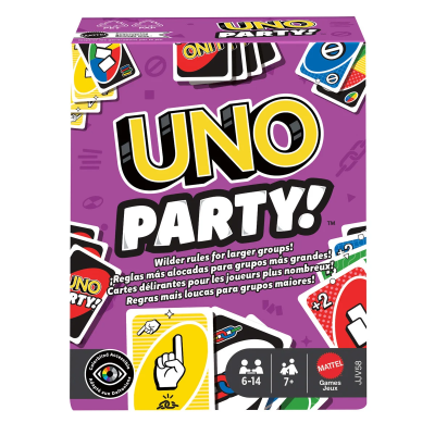 Uno Party. Wydawca: Mattel. SmakLiter.pl Opakowanie Uno Party
