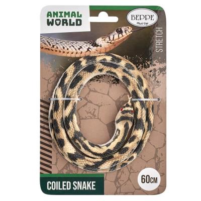 Wąż gumowy beżowo-brązowy 60cm. Wydawca: Beppe. SmakLiter.pl Opakowanie Wąż gumowy beżowo-brązowy 60cm