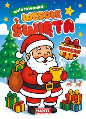 Wesołe święta z naklejkami. Autor: Wiktoria Kohnke. SmakLiter.pl Okładka książki Wesołe święta z naklejkami