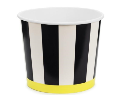 Wiaderka na przekąski Paski 14cm mix 2szt. Wydawca: PartyDeco. SmakLiter.pl Opakowanie Wiaderka na przekąski Paski 14cm mix 2szt