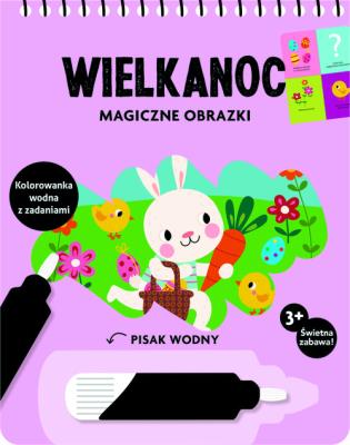 Wielkanoc. Magiczne obrazki. Kolorowanka wodna z zadaniami. Autor:   Praca zbiorowa. SmakLiter.pl Okładka książki Wielkanoc. Magiczne obrazki. Kolorowanka wodna z zadaniami