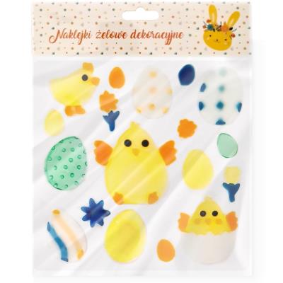 Opakowanie Wielkanocne naklejki żelowe kurczaki