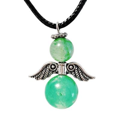 Opakowanie Wisiorek aniołek na rzemyku awenturyn zielony