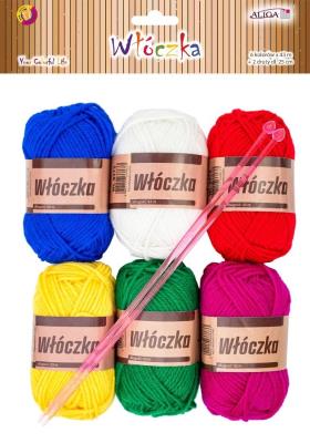 Opakowanie Włóczka 43m 6szt MIX, drut 25m