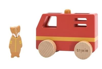 Wóz strażacki drewniany. Wydawca: Trixie Baby. SmakLiter.pl Opakowanie Wóz strażacki drewniany