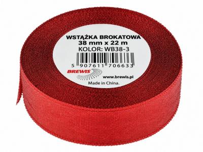 Opakowanie Wstążka brokatowa czerwona 38mm