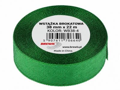 Opakowanie Wstążka brokatowa zielona 38mm