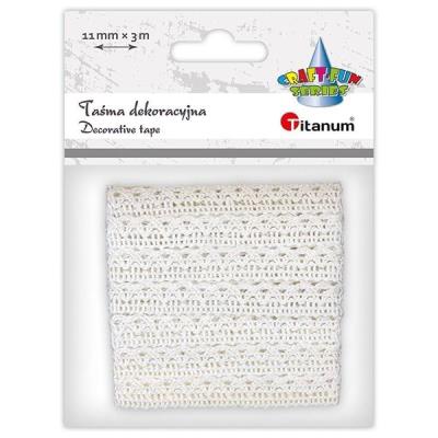 Opakowanie Wstążka koronka falbanka 11mm 3m biała