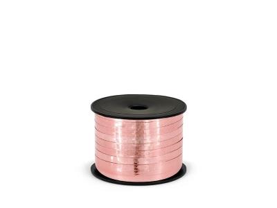 Opakowanie Wstążka plastikowa metalizowana różowa 5mm/25m