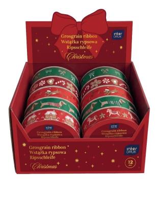 Opakowanie Wstążka rypsowa Christmas 3m (12szt)