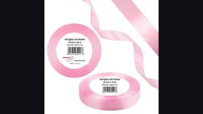 Opakowanie Wstążka satynowa 25mm/32m baby pink