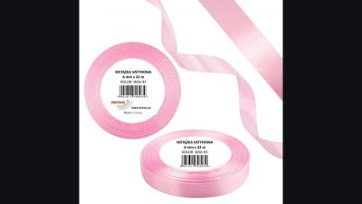 Opakowanie Wstążka satynowa 6mm/32m baby pink