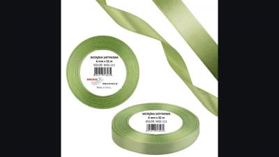 Opakowanie Wstążka satynowa 6mm/32m miętowy pastelowy