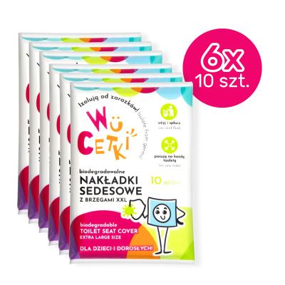 Opakowanie Wucetki jednorazowe nakładki na toaletę 6 opakowania po 10 szt