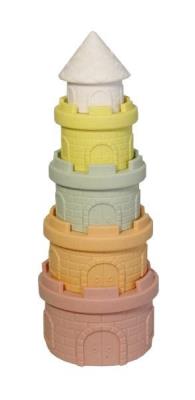Zabawka dla malucha gumowe klocki wieża zamkowa. Wydawca: SWEDE. SmakLiter.pl Opakowanie Zabawka dla malucha gumowe klocki wieża zamkowa