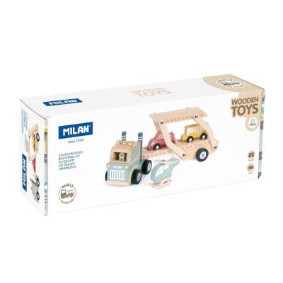 Opakowanie Zabawka drewniana Koła w drodze 4 pojazdy MILAN