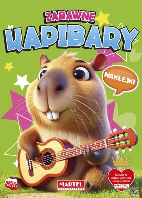 Zabawne kapibary. Kolorowanka z naklejkami. Autor: Katarzyna Salamon. SmakLiter.pl Okładka książki Zabawne kapibary. Kolorowanka z naklejkami