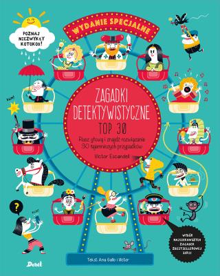 Zagadki detektywistyczne. Top 30. Autor: Ana Gallo, Víctor Sabaté. SmakLiter.pl Okładka książki Zagadki detektywistyczne. Top 30