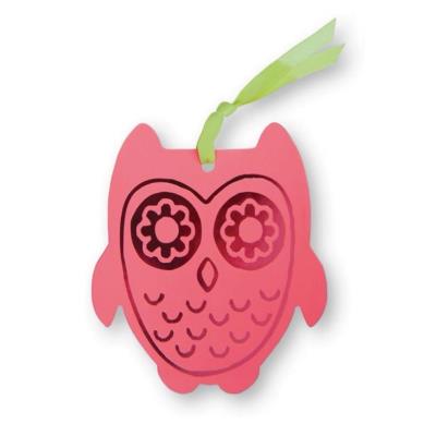 Opakowanie Zakładka do książek ze wstążką - Sowa różowa