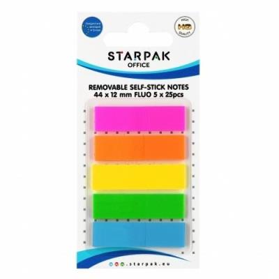 Zakładka indeksująca fluo 12x44mm 5x25K. Wydawca: Starpak. SmakLiter.pl Opakowanie Zakładka indeksująca fluo 12x44mm 5x25K