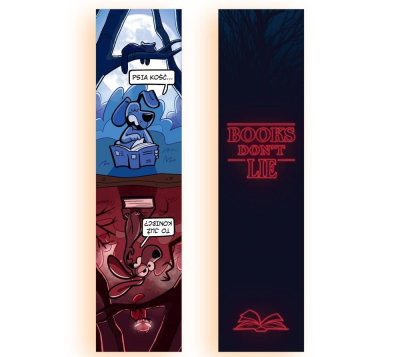 Zakładka kartonowa - Books Dont Lie. Wydawca: Molom. SmakLiter.pl Opakowanie Zakładka kartonowa - Books Dont Lie