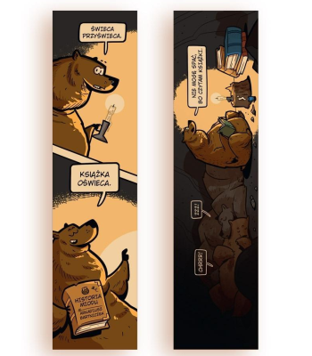 Zakładka kartonowa - Książka oświeca. Wydawca: Molom. SmakLiter.pl Opakowanie Zakładka kartonowa - Książka oświeca