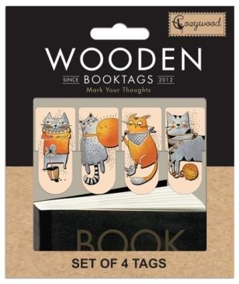 Zakładki drewniane do książki Kocie historie. Wydawca: Cozywood. SmakLiter.pl Opakowanie Zakładki drewniane do książki Kocie historie