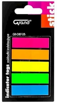 Opakowanie Zakładki indeksujące proste 5 kolorów GRAND