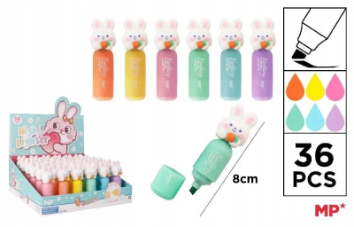 Opakowanie Zakreślacz fluorescencyjny fantazja Królik (36szt)