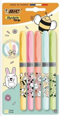 Opakowanie Zakreślacz Grip Pastel Kawaii mix 5szt BIC