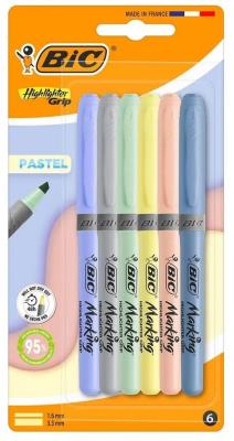 Opakowanie Zakreślacz Grip Pastel mix 6szt BIC