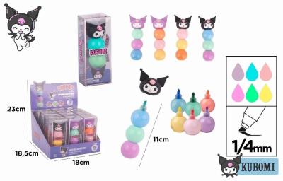 Opakowanie Zakreślacz w kulce Kuromi 3 kolory MIX